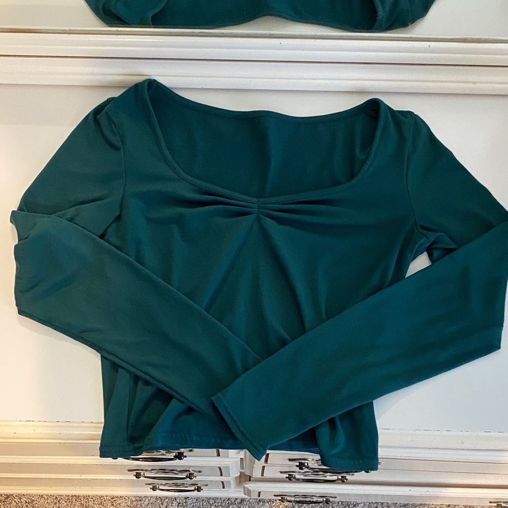 SHEIN Deep Teal Long Sleeve Top